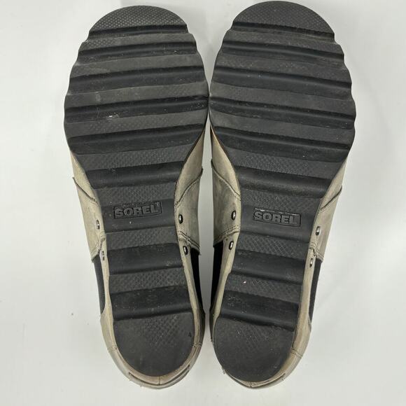 Sorel Lea Hidden Wedge Chelsea Ankle Boots Gray Leather Pull On Women's Size 10 - Picture 11 of 12
